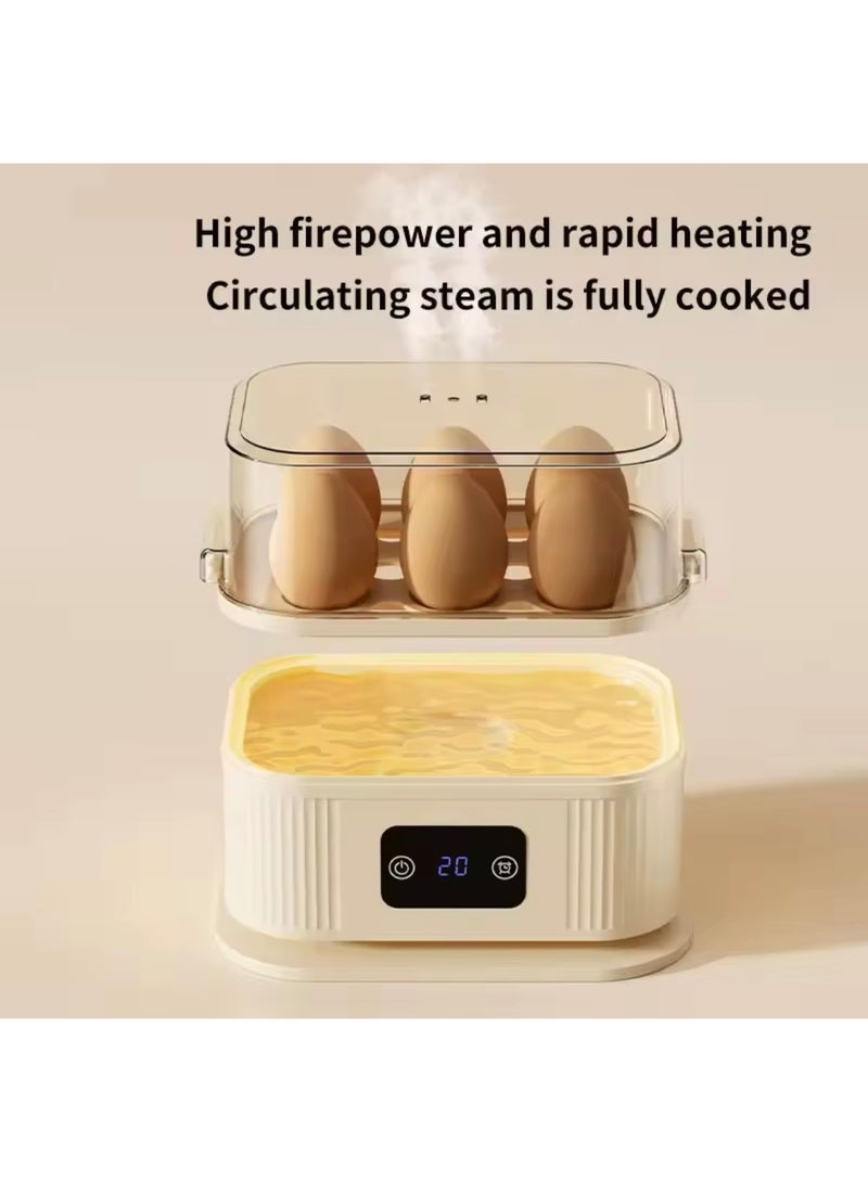 توبي طباخ بيض كهربائي TB-972 - سعة 6 بيضات، 200 واط طهي سريع، أوضاع طهي ناعم/متوسط/قاسٍ مع غطاء شفاف - Image 4